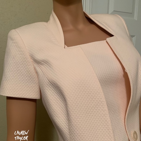 LAUREN TAYLOR Crepe Pink 2-Piece Dress & Jacket - Picture 4 of 10